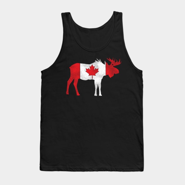 Canadian Moose Retro Flag Canada Tank Top by shirtsyoulike